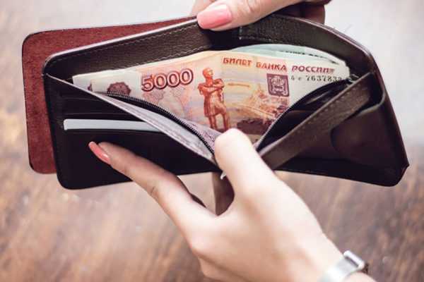 Dompet dengan wang 