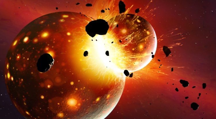 Para saintis mendapati sebahagian dari Thea terkubur jauh di dalam bulan 